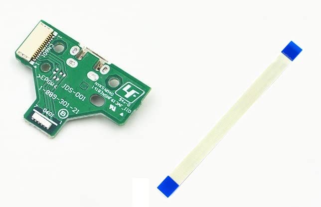 TCOS TECH PS4 Controller USB Charging Port Charger Socket Board JDS-001 with 14 Pin Power Switch Flex Eject Ribbon Cable for Sony PlayStation 4 PS4 Controller (B019J7L8WS) Amazon Price History, Amazon Price Tracker