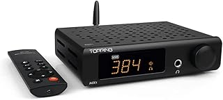 Topping MX5 Hi-Res USB DAC Amp : XMOS XU208 DSD256 PCM32Bit/384kHz ESS DAC TRS/RCA/USB/Optiacl/Coaxial/QCC3031 to Speakers 70W×70W Class D Power Amps 6.35mm 1600mW×2 NFCA Headphone Amplifiers (Black)