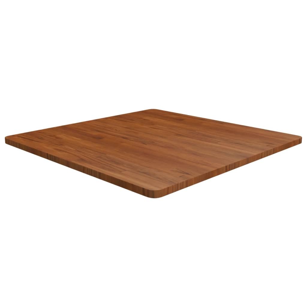 Plateau de Table en Chêne Massif pour Café Restaurant et Bureau Marron Foncé 90x90