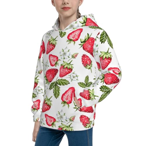Strawberry1 Kid Hoodies Boys Sweatshirts Girls Pullover with Pocket2