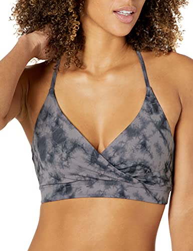 Core 10 Brassière de Sport pour le Yoga avec Lanières Dans Le Dos Soutien Léger Ballerine Femme Taille plus, Noir/Gris, Tie-dye, XXL Grande taille