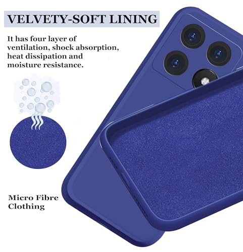 Image of A rtistque Liquid Silicone Back Cover Case for Poco X6 Pro 5G Shockproof TPU Soft Flexible with Camera Protection - Blue