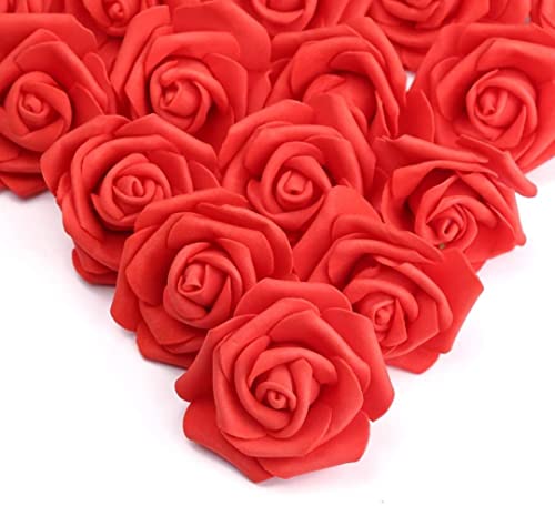 Image of VRB Dec 24 pcs Rose Artificial Flowers for Decoration,Artificial Flower,Flower for Hair Styling,Flower for Pooja, for Home Decor,Diwali.(24pcs -Red Big Foam Rose)