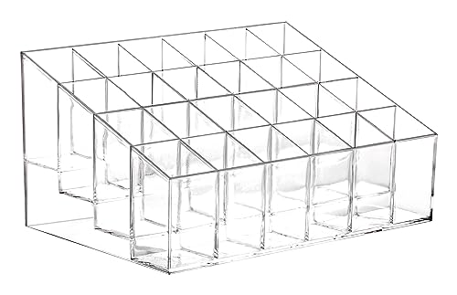Image of Tecbeauty Lipstick Holder, 24 Slots Clear Lipstick Organizer Acrylic Lipgloss Storage Display, Small