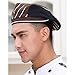 George Jimmy Fashion Cook Hats Hotel Cafe Breathable Mesh Chef Hats Waiter Hat Kitchen Cooking Chef Cap-Coffee Stripe
