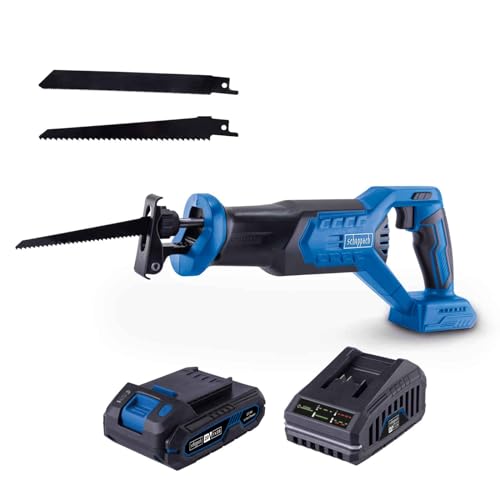 Scheppach Akku Säbelsäge BC-RS250-X | Hublänge 28mm | Hubzahl 0-3000min/1 | Schnitttiefe Holz 115mm | Sägeblattlänge 150mm | Brushless | 20V-IXES-Serie | 10 Jahre Garantie | mit 2Ah Akku & Ladegerät