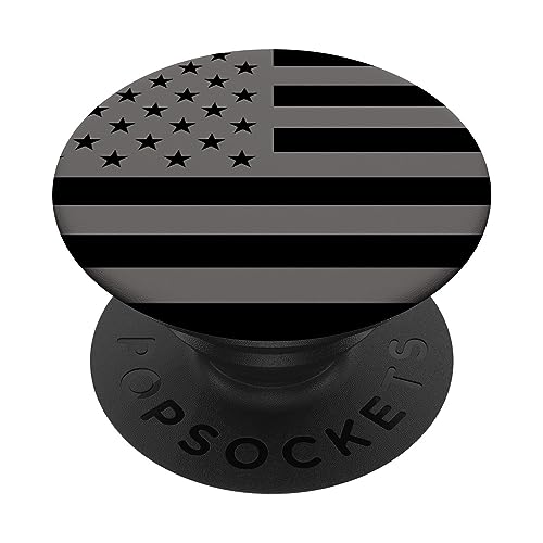 Black American Flag Gray PopSockets Swappable PopGrip