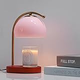 FCTWAKS Mid Century Pink Glass Candle Warmer Lamp with Timer & Dimmer, Mothers Day Birthday Gifts for Women Mom, House Warming Gifts New Home, Wax Warmer Lamp for Bedroom Decor with 2 Bulbs
