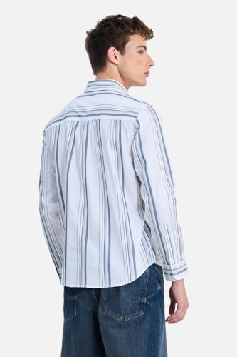 Image of SNITCH Men Casual Shirt | Regular Fit Full Sleeve Point Collar Striped Design | Premium Cotton Blend & Breathable Fabric for Office, Casual & Everyday Wear