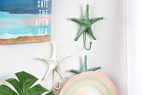 Giftcraft Set of 3 Starfish Shaped Decorative Hooks, Rack for Towels, Jackets, Hats, Metal Coat Hooks Made with Heavy Duty Cast Iron, Wall Mounted Coat Hanger, Unique Ocean Themed Home Decor - Image 9