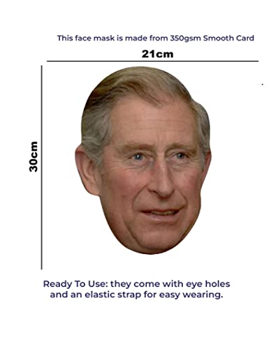 SHATCHI 10Pcs King Charles III Royal Family Face Mask King’s Coronation Supplies Celebrities Face Masks UK Hen Night Stag Parties Fancy Dress Bulk Wholesale - Image 2