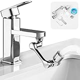 Grifo Extensión Giratorio Multifuncional, Aireador Extension Grifo 1080°, Adaptador Grifo para M20 M22 M24, Extensión Universal de Grifo con Filtro para Baño y Cocina