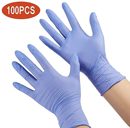 Preisvergleich Produktbild Dünne Einweghandschuhe 100 Stück Nitrilhandschuhe für die Haushaltsreinigung Kochen Industrielle Gartenarbeit Lebensmittel Beauty Medical Multifunktionshandschuh Perfekt für den täglichen Gebrauch