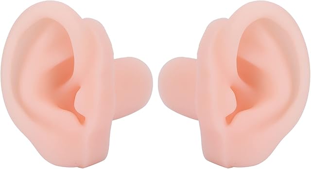1 Pair Simulation Artificial Ear Model, Silicone Simulated Ear Model Flexible Soft Ear Model for Hospital Display Learning