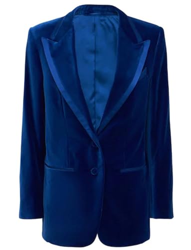 Blazer en velours pour femme Kromoc veste de costume chic à deux boutons