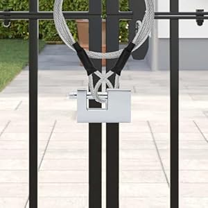 Homgoday Rollgitter-Kettenvorh?ngesc... Silber | Hochwertiges Eisen | 6er Set | Garagentor & Gartenschuppen Sicherung 42020739