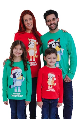 Bluey Christmas Matching Family Long Sleeve T-Shirt Toddler to Adult