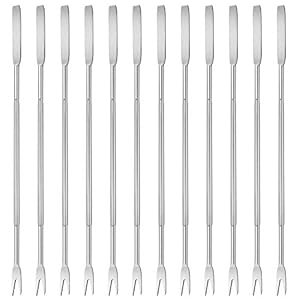 Meeresfrüchte Werkzeug Set, 12 Gabeln Edelstahl Gabeln für Nüsse Schalentiere Meeresfrüchte Krabbenbein-Silber