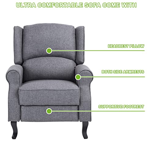 Sillón reclinable de tela suave color gris miniatura 6