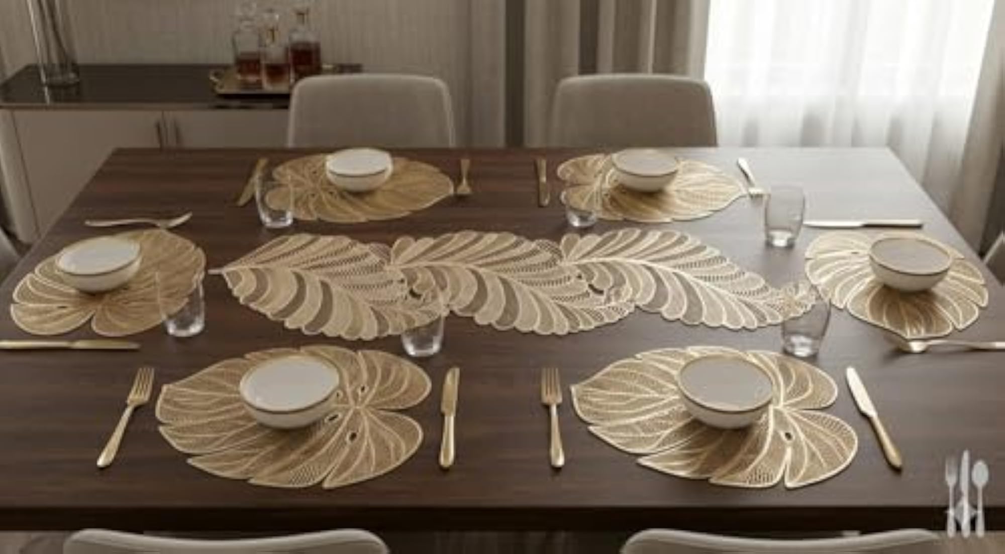 Placemat and Table Runner Combo Set for Dining Table