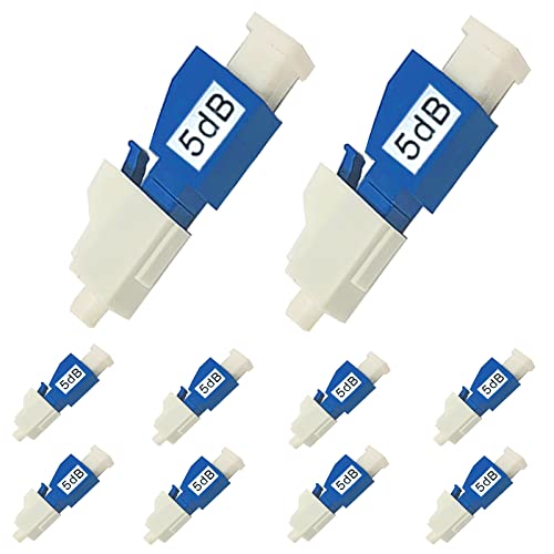 GwliUni 10Pcs LC Fiber Optic attenuator, Fiber Signal Attenuation Converter, LC Inserts Connector Single Mode (LC-UPC, 5dB)