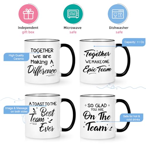 Set de 4 tazas de porcelana para equipo 11 oz miniatura 5