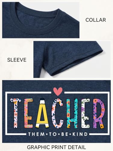 Eatbook Teacher Shirts for Women Happy Back to School Teach Shirt Gifts — view 5