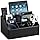 PU Leather Desk Organizer, Luxury Remote Control Holder for Home, Office Desk Accessories Table Caddy Bedside Nightstand Organizer (Black)
