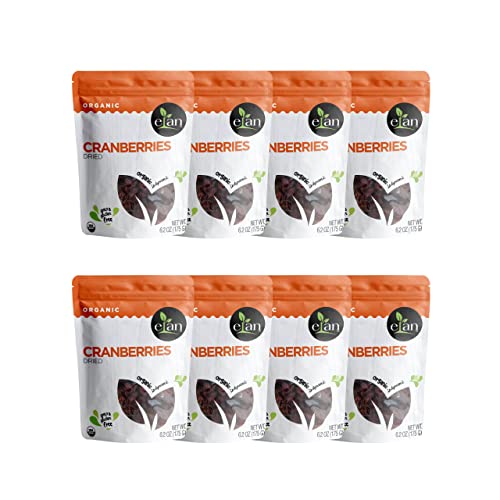 Elan Organic Dried Cranberries, 49.6 Oz, Non-Gmo, Vegan, Gluten-Free #TOP20