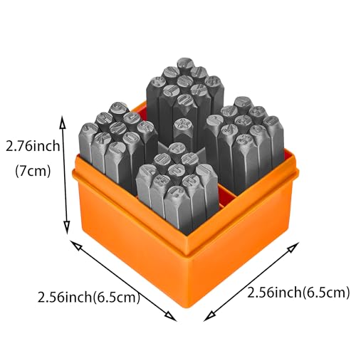 37-Piece Number and Letter Stamp Set 1/4 (6mm) (A-Z & 0-8 + Stars,use The 6 as a 9) CR-V Steel,Perfect for Most Stamping Applications - Thumbnail 2