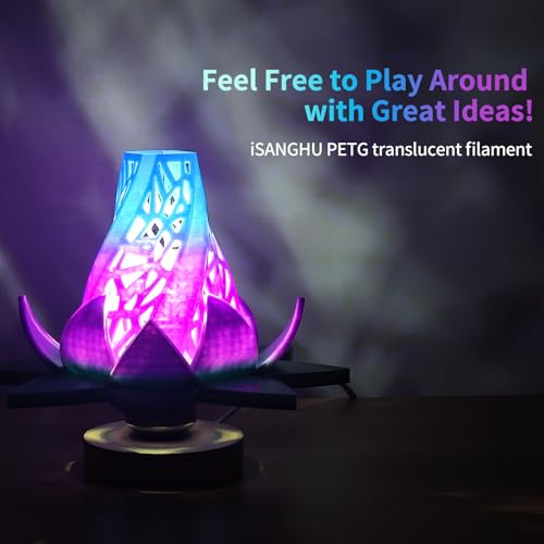 Image of 3D Printer PETG Filament Translucent 1.75mm High Light Transmittance 3D Printing Filament,Print Speed 30-600mm /s PETG Filament, Clear Teal Lily 3D Printer Filament 1KG
