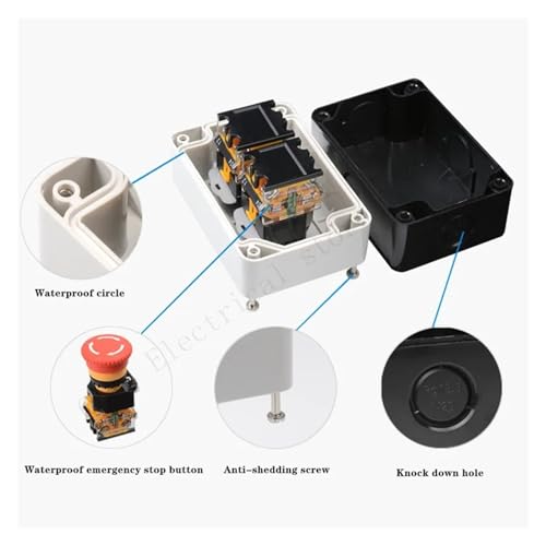Boîte de commande étanche à réinitialisation automatique avec bouton d'arrêt d'urgence
