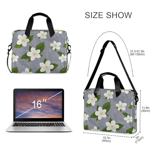 Maletín para portátil 15.6 pulgadas blanco con flores miniatura 5