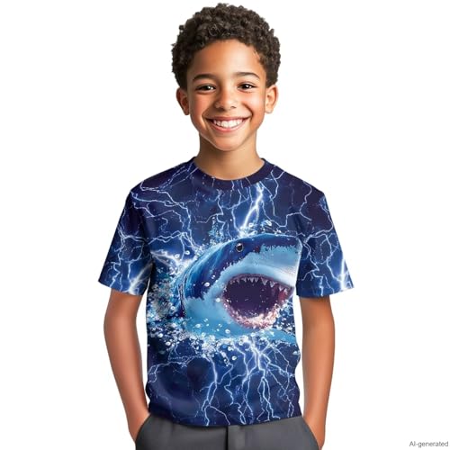 Image of WELLFLYHOM Kids Tshirts Girls Boys Short Sleeve Crewneck Tees Shirts Casual Sport Pullover Tops Size 3-16 Years