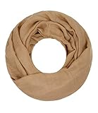 schal camel kariert Einfarbiger Damen Loop Schal mit hohem Baumwollanteil