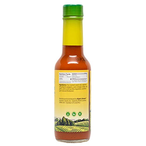 Elijah's Xtreme Gourmet Original Roasted Pepper Hot Sauce, Made with Fire Roasted Cayenne & Jalapeño Peppers, Mild Hot Sauce, All Natural, Gluten Free, Vegan, Keto, (5oz Bottle)