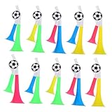 ARTSEWPLY 10 Stück Teiliges Lauter Fanfaren Doppelrohr Fußball Sporttröten Handheld Cheering Horns für Stadion Konzert Festival und Live Events Farblich und Stilistisch Zufällig