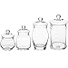 MyGift Set of 4 Clear Glass Apothecary Jars with Lids