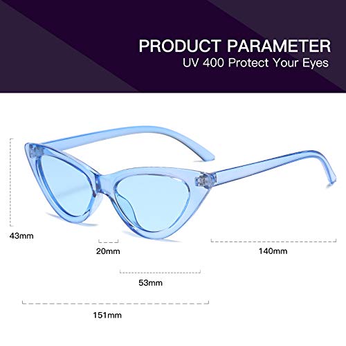 Image of Retro Vintage Narrow Cat Eye Sunglasses for Women Clout Goggles Plastic Frame