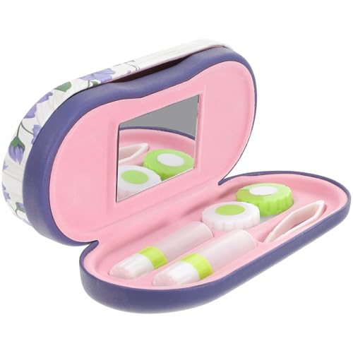 HEANUJJ Estuche Doble para Gafas y Lentillas Portátil con Espejo Diseño Compacto y Uso Doméstico Kit Viaje Práctico para Lentes de Contacto y Accesorios