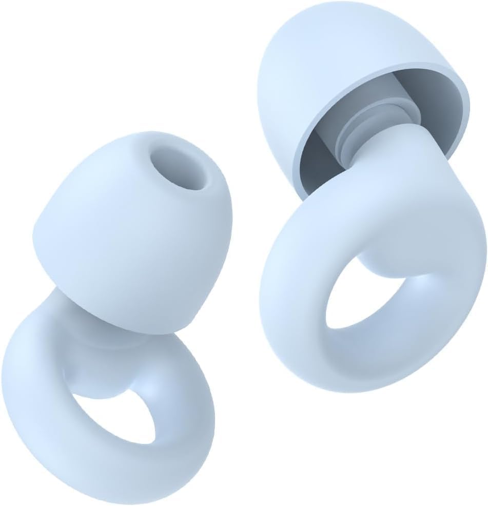 Bouchons d'oreille pour dormir avec réduction du bruit de 46 dB, personnalisables, réutilisables, avec étui et 7 bouchons d'oreille en 4 tailles (XS/S/M/L) pour le travail, l'apprentissage