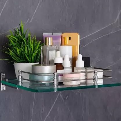 SOYO Premium Front Glass Shelf - Bathroom Shelf/Kitchen Shelf - Bathroom Front Glass Shelves Wall Mounted with Brass Bracket(Size 12 x 6 Pack of 1 Piece) (B0C9QTG5VB) Amazon Price History, Amazon Price Tracker