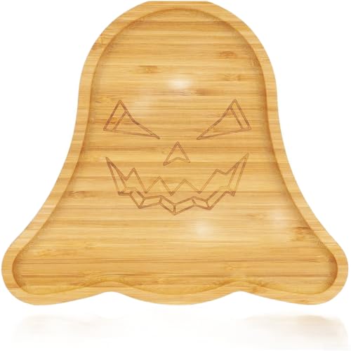 Tabla de embutidos para Halloween, bandeja de servir con forma de doble cara, bandeja de queso de madera decorativa para fiestas