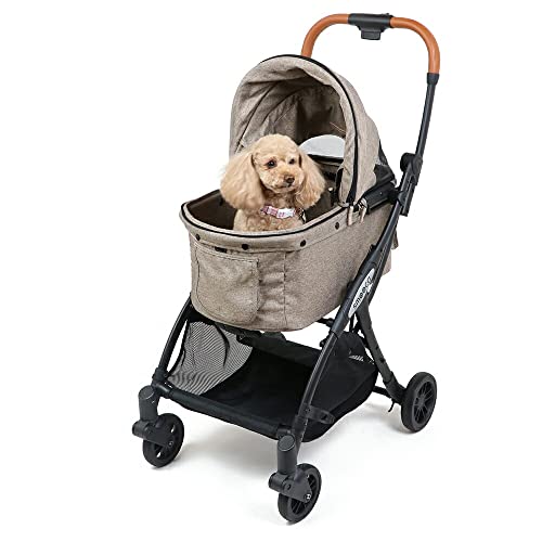 ペットパラダイス 犬 カート バギー オートクローズ 簡単開閉 smooca ネオ ペットカート モカ 15kgまで対応 998-56181のサムネイル