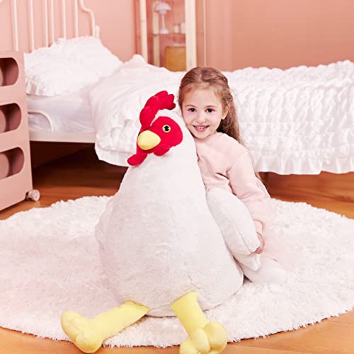 Image of IKASA Large Chicken Cuddly Toy Giant Hen Soft Toy, 60 cm Large Plush Toy, Jumbo XXL XL Stuffed Toys, Gift for Children