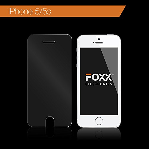 iPhone 5, 5C, 5S & SE Tempered Glass Screen Protector Excellent Fitting Premium 9H Glass Screen Protector Featuring Anti-Scratch, Anti-Fingerprint, Bubble Free Features by Foxx Electronics