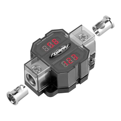Xscorpion DAV02P Platinum Digital Amperage and Voltage Meter with 0/2 Gauge Input