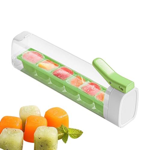Ausla - Cubitera con tapa, moldes y cuencos para cubitos de hielo de calidad alimentaria con 6 compartimentos y tapa, molde para cubitos de hielo sin contacto, fácil de disolver