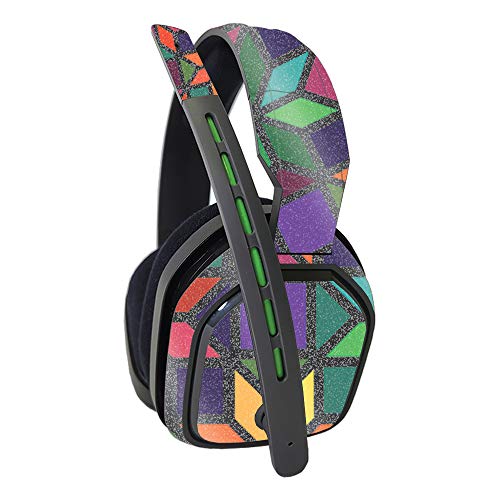 MightySkins Glossy Glitter Skin Compatible with Astro A10 Headset - Stained Glass Window | Protective, Durable High-Gloss Glitter Finish | Easy to Apply and Change Style | Made in The USA