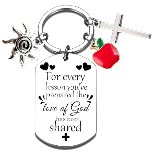 Sunday School Teacher Gifts for Christmas Christian Appreciation Keychain Gift